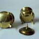 Metal teapot gold plated, inside silver plated, with milk pot and sugar bowl as a set, vintage