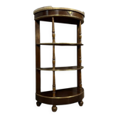 Console étagère Parisienne de forme demi lune style Louis XVI en acajou