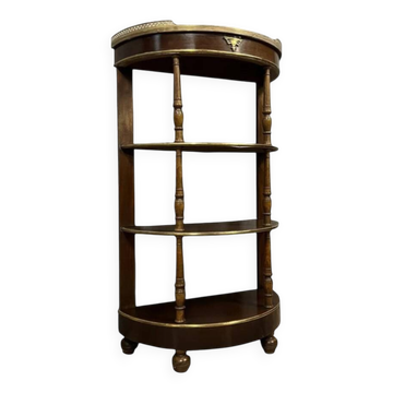 Console étagère Parisienne de forme demi lune style Louis XVI en acajou