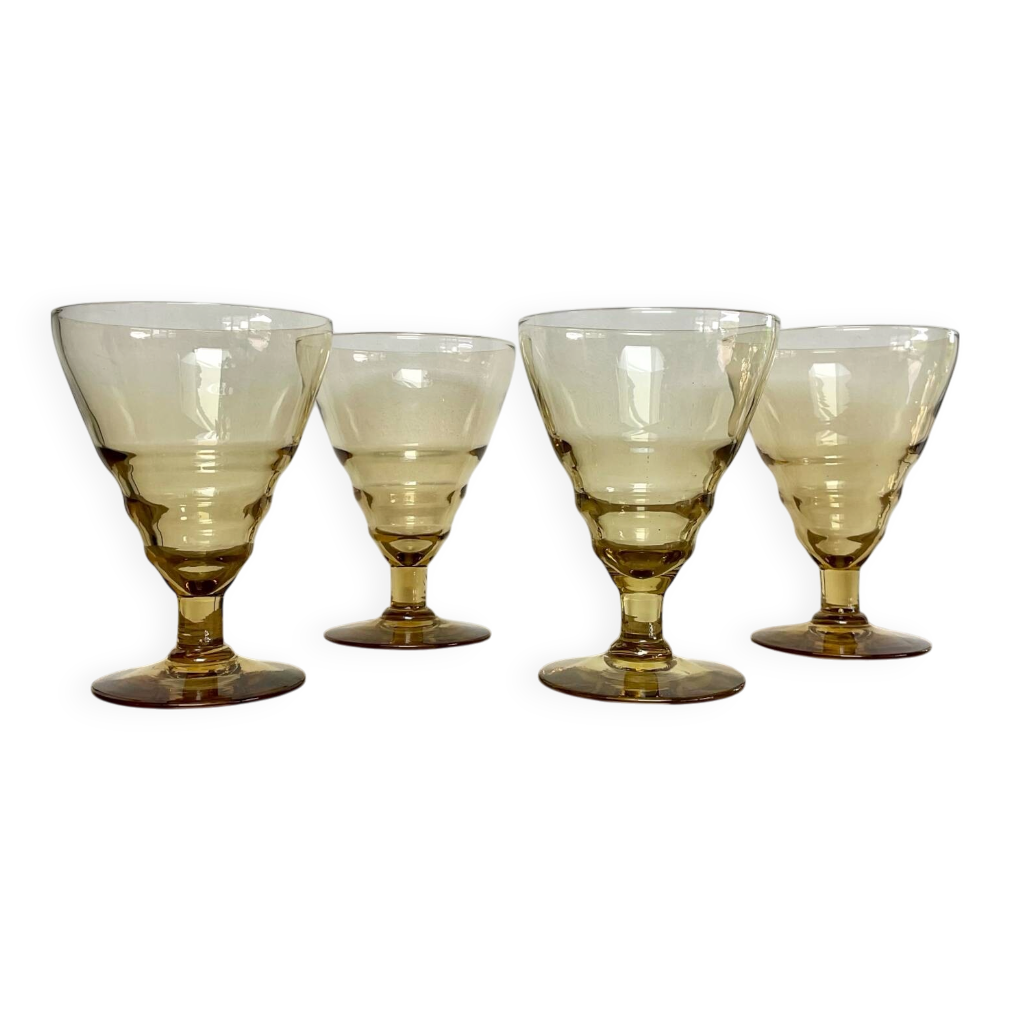 4 Art Deco wine glasses