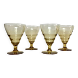 4 Art Deco wine glasses