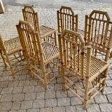 Series Of 6 Real Bamboo Chairs Circa 70