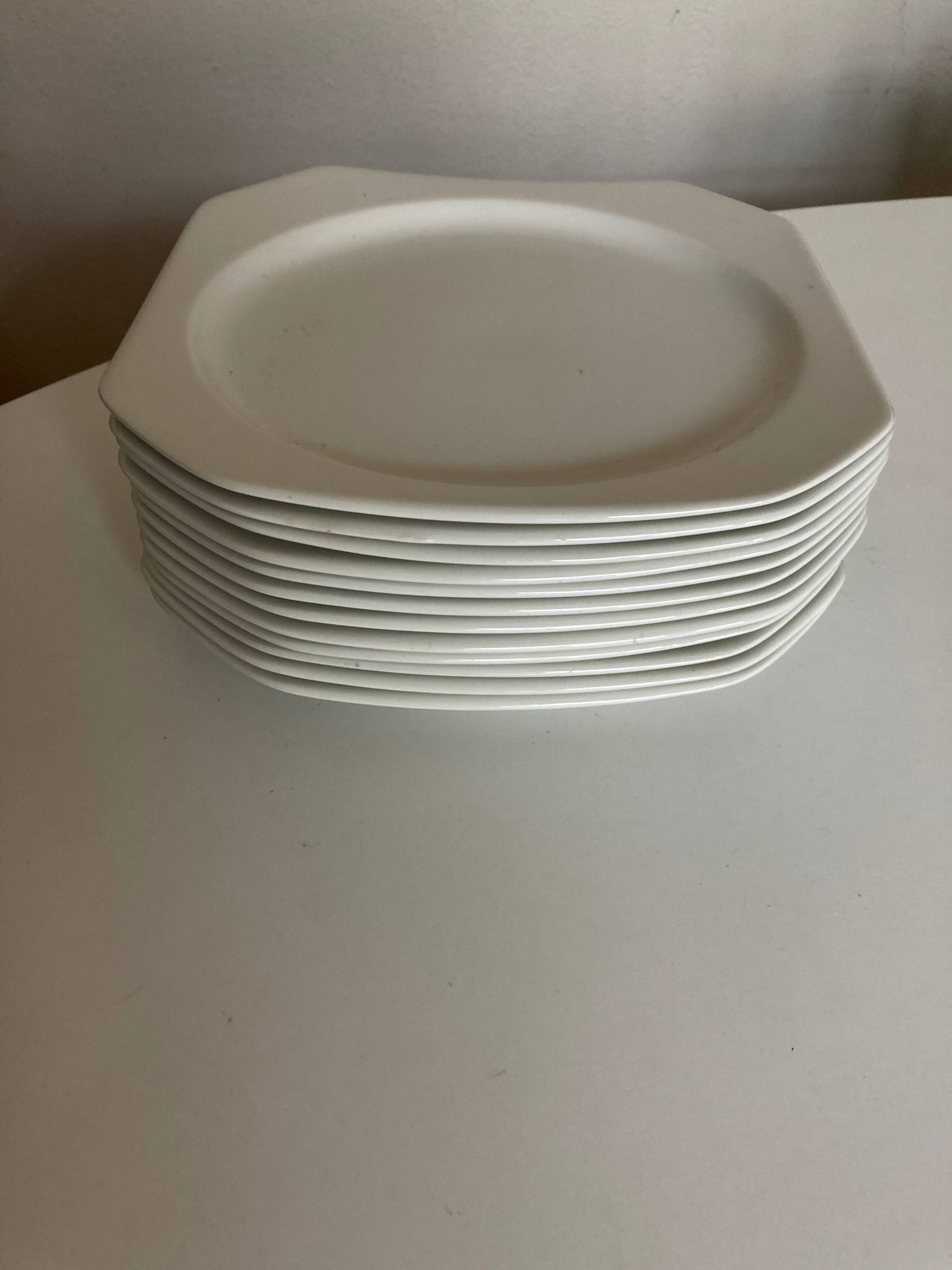 Set de 6 assiettes plates scandinaves octogonales 1970