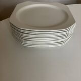 Set of 6 octagonal Scandinavian dinner plates 1970