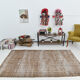 5x8 brunt orange floral vintage rug, 151x244cm