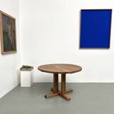 Round pine table "Les Arcs - 1970"