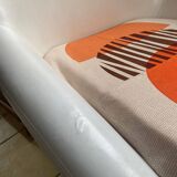 70s set of tulip-legged armchair and stool