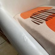 70's armchair and tulip foot stool set