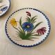Set of 2 Saint-Clément earthenware saucers – Hand-painted floral design