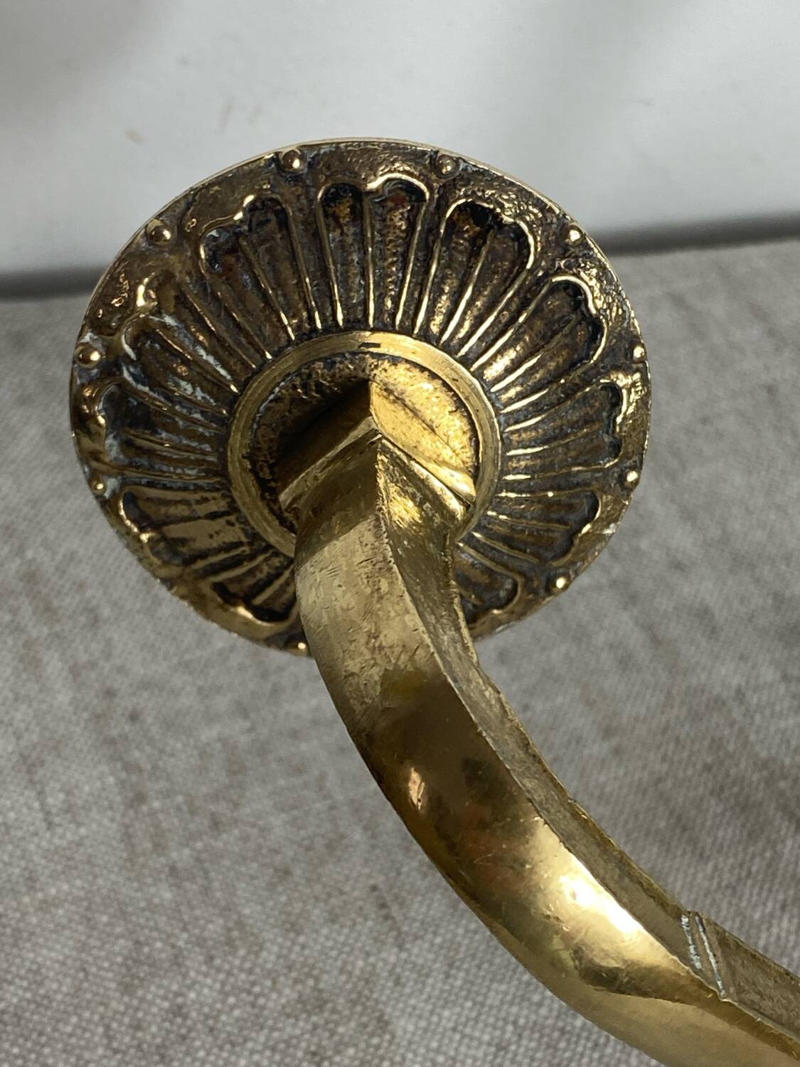 Two Empire style bronze wall candlesticks