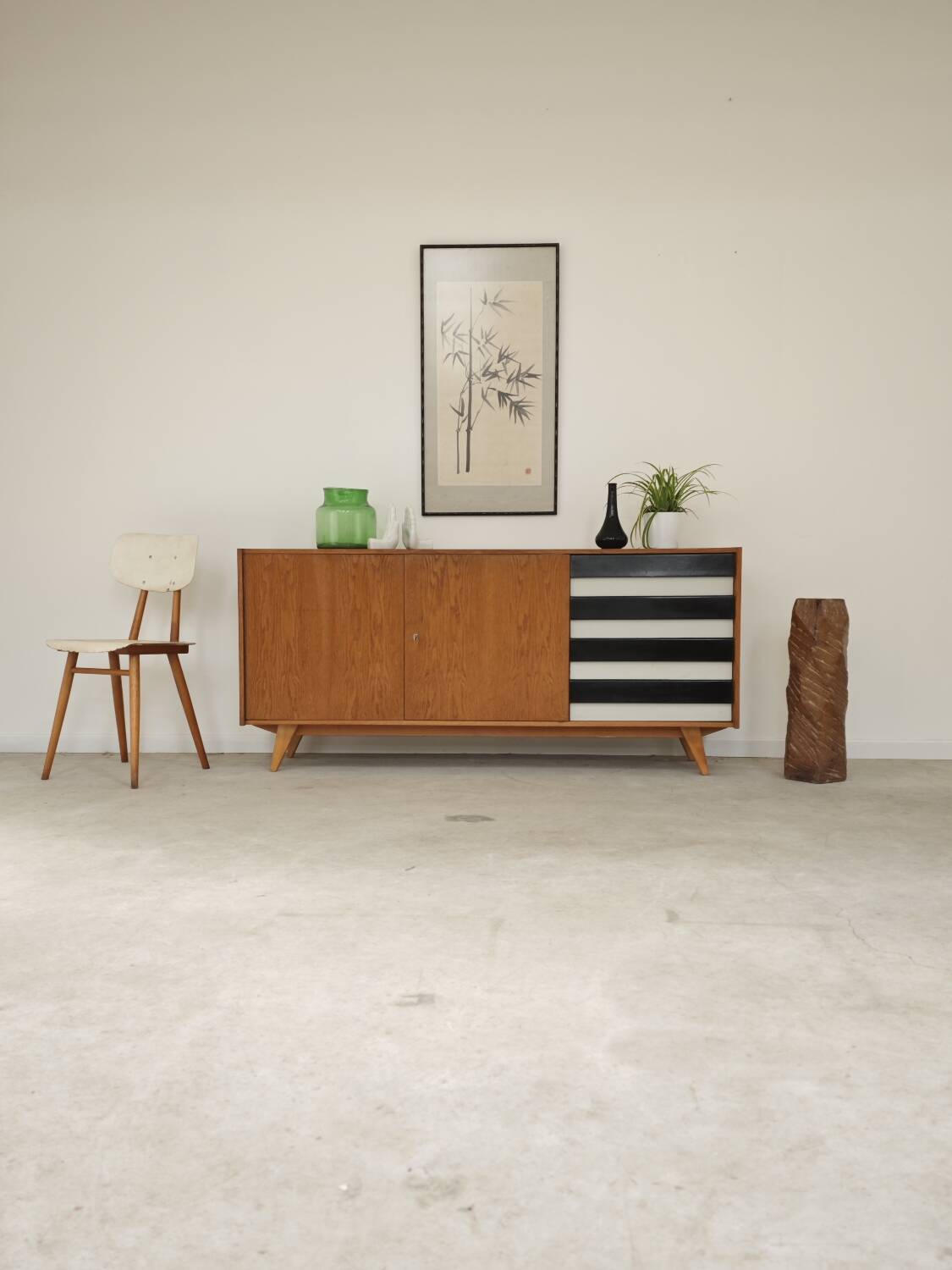 Black and white U 460 sideboard by Jiri Jiroutek for Interier Praha 1960