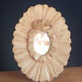 Painted oval plaster mirror