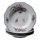 4 deep plates Bernardaud Limoges porcelain with floral decoration from the 1920s to 1950s.