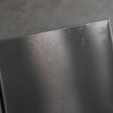 Set of 6 dining chairs in bent aluminum, 1980’s