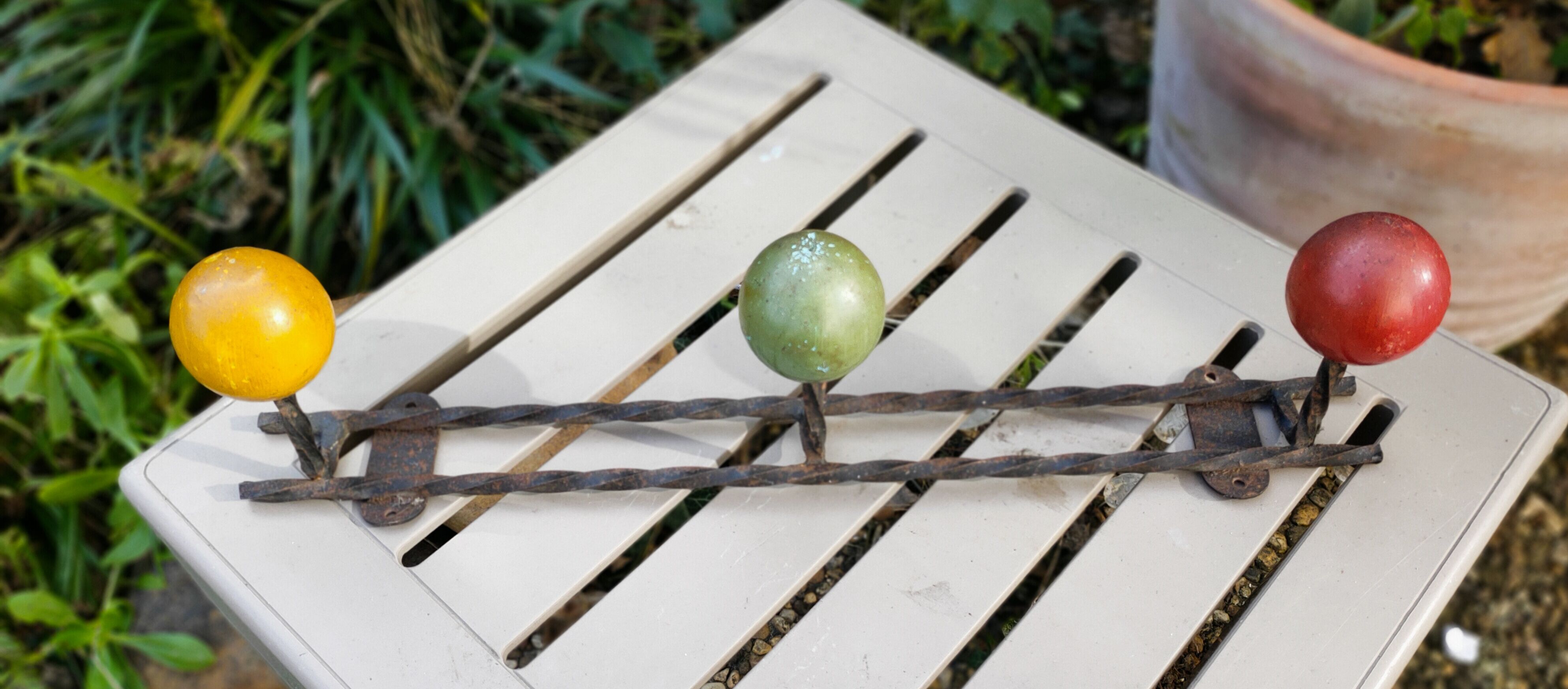 Vintage wall coat rack.