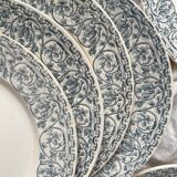 6 iron earthenware flat plates "Renaissance" Creil et Montereau