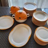 Heinrich Germany complete service in white and orange porcelain Space Age 1970