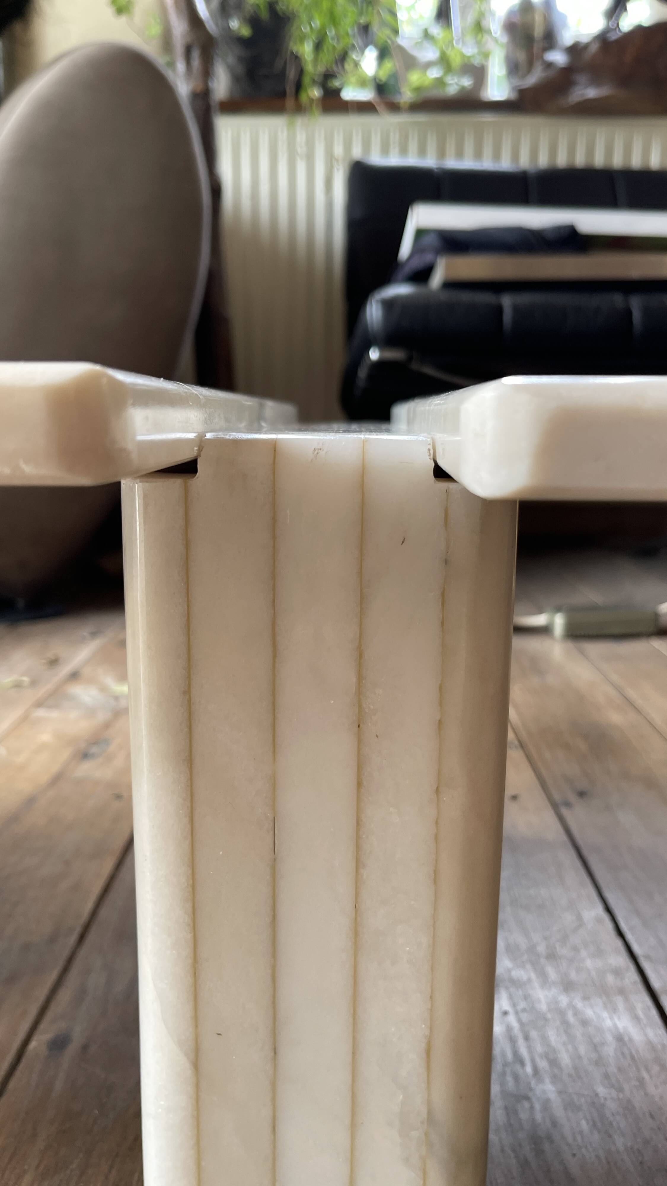 Table basse en marbre de carrare à 3 éléments modulables, design italien ca 1970