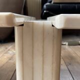 Coffee table in carrara marble with 3 modular elements, italian design ca 1970