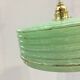 Pair of Art Deco pendant lamps in green Clichy glass