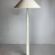 Midcentury French Alabaster floor lamp with bouclé shade, 1950s