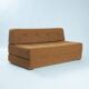 Bauhaus style tubular sleeping sofa in yellow ocre wool