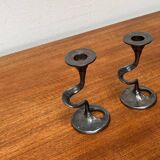 Amadeus candle holders from the Italian Brutalist series by Kurt Jesch for Fratelli Tonini, 1960s, set of 2.
