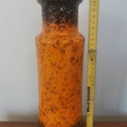 Vase vintage Scheurich 242-30 en lave grasse ouest-allemande, 30 cm, orange et