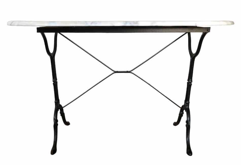 Table bistrot ovale marbre et fonte