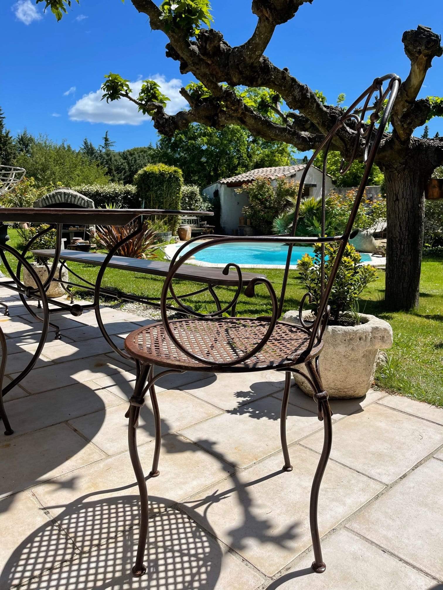 Handcrafted wrought iron garden chair