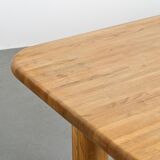 Dining table in glued laminated pine, France, around 1970.