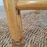 Hexagonal bamboo side table - vintage