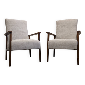 Pair of vintage beech armchairs from the 50s/60s