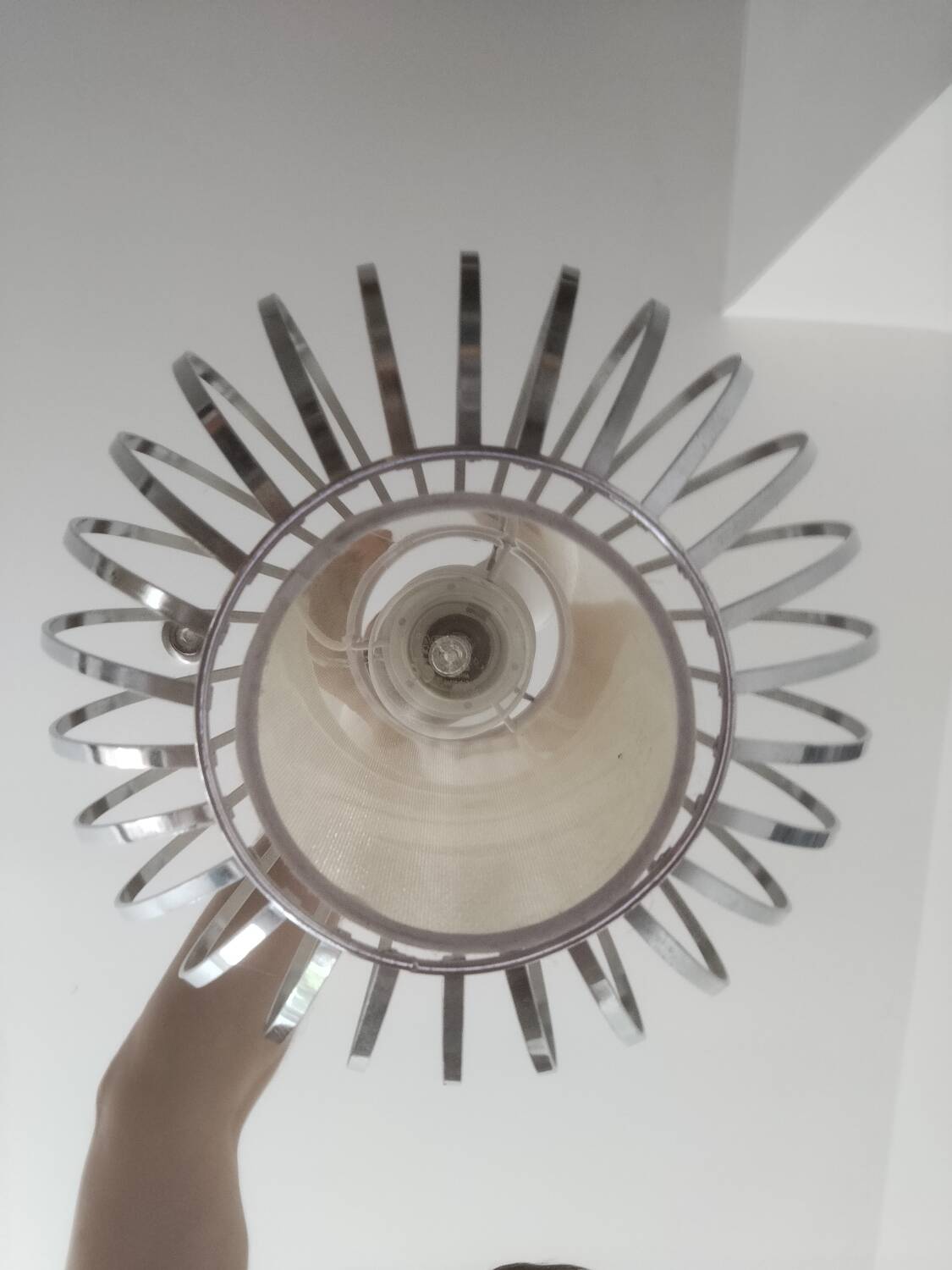 Vintage stainless steel pendant light, 1990s