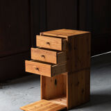 Set of 2 pine cube cabinets in the style of ate van apeldoorn, dutch design, 1960’s