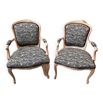 Set of 2 Louis XV style armchairs