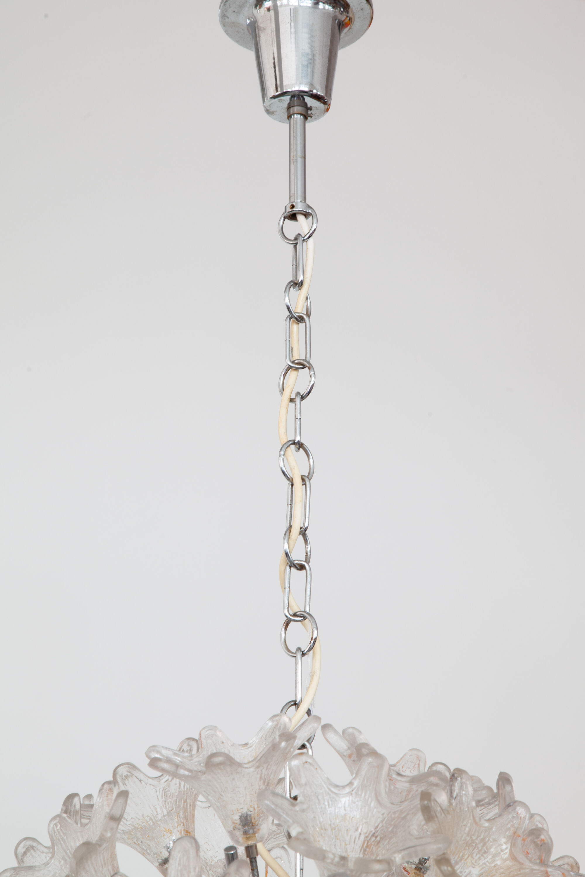 Sputnik Chrome and Glass Flowers Chandelier by Paolo Venini for VeArt 1960s