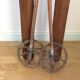 Wooden skis and vintage bamboo sticks