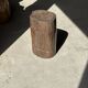 Table d'appoint en bois pétrifié brune H46 D29 - 3338