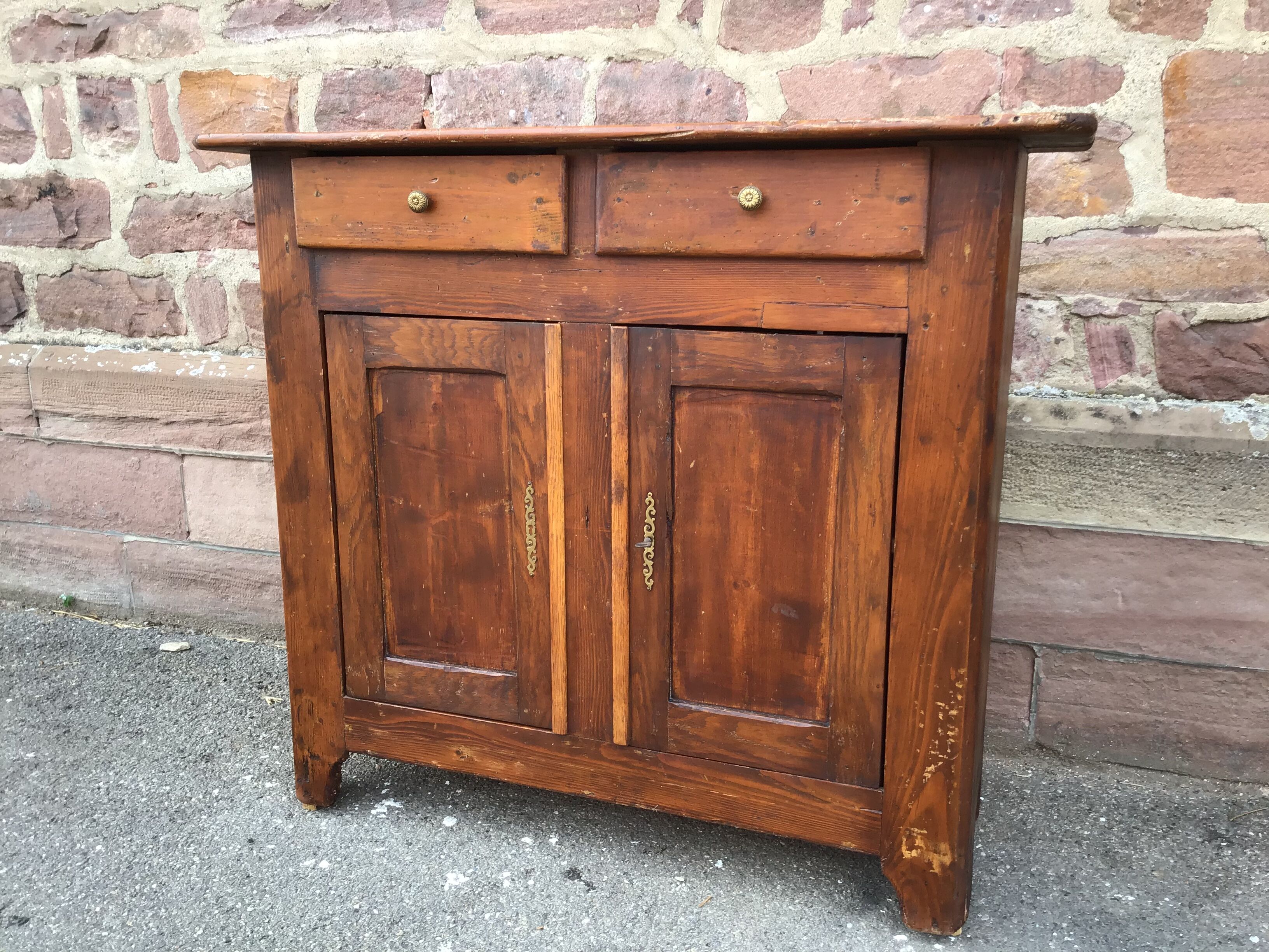 Rustic vintage fir stockings buffet