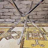 Table basse octogonale verre fumé 1970