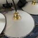 Set of three new electrified white enamelled sheet suspensions