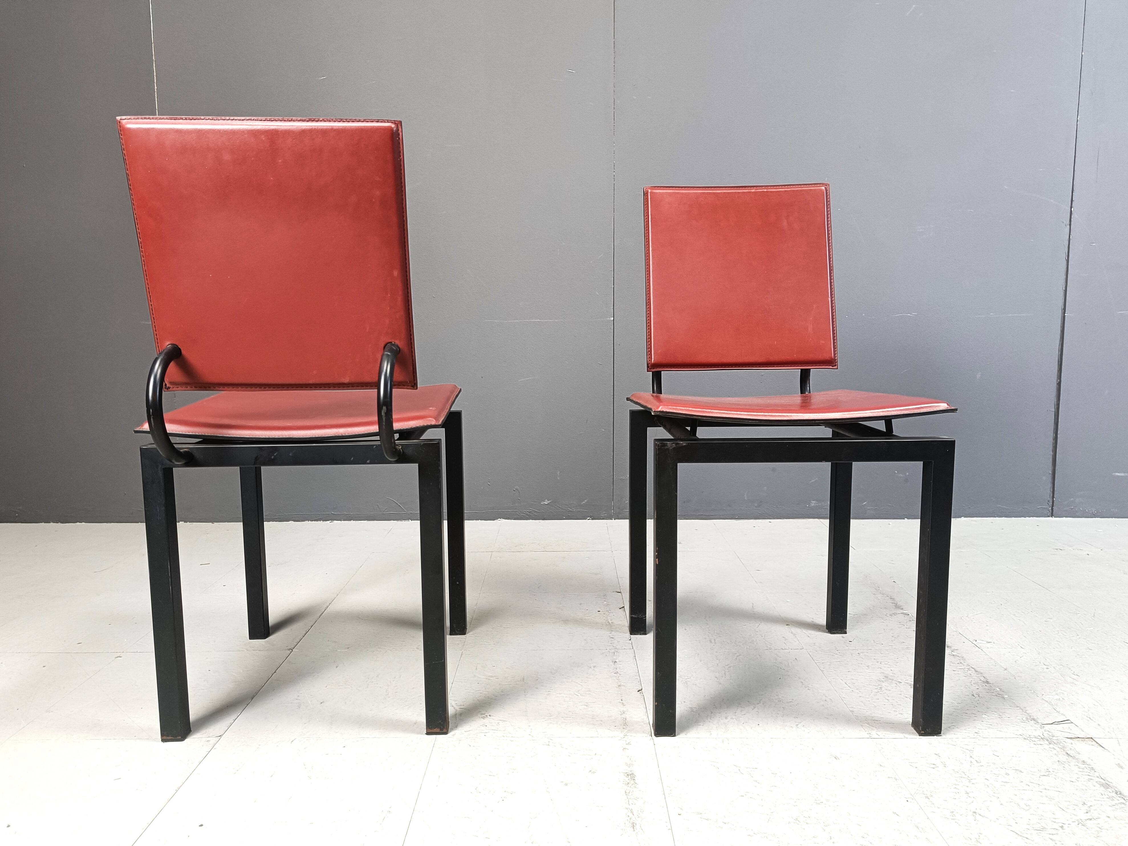 Set of 4 post modern dining chairs, 1980s