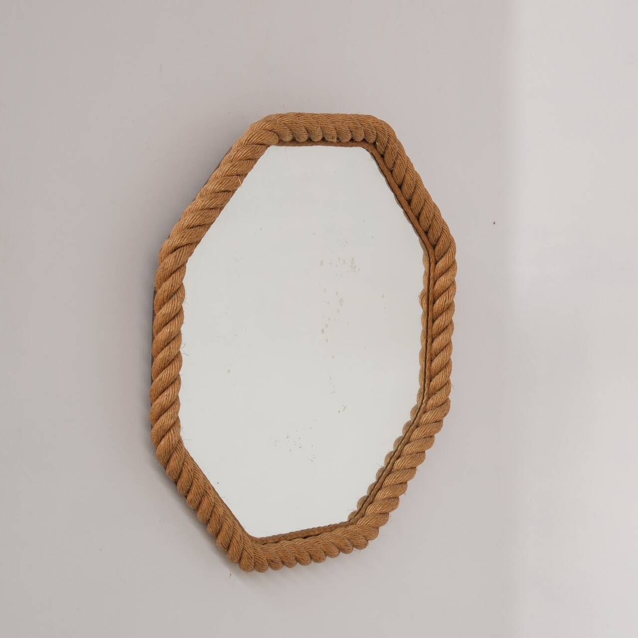 Miroir français des années 50 Audoux-Minet en corde