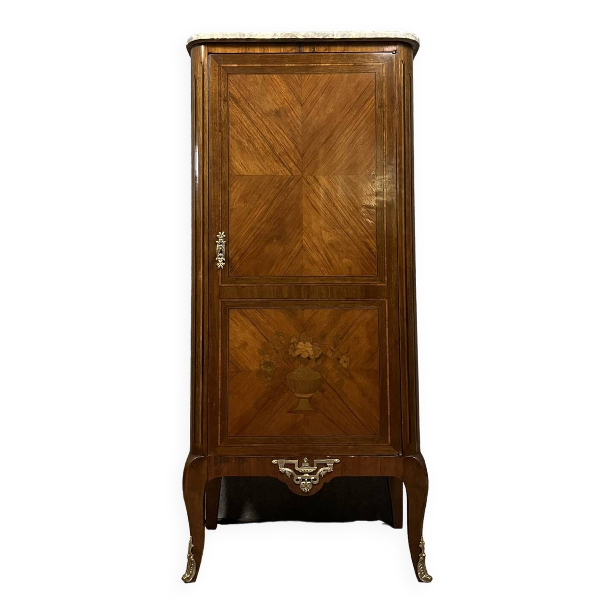 Louis XV style cabinet in marquetry circa 1850