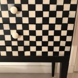 Black and white checkered resine furniture