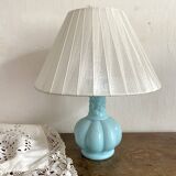 Sky blue opaline bedside lamp