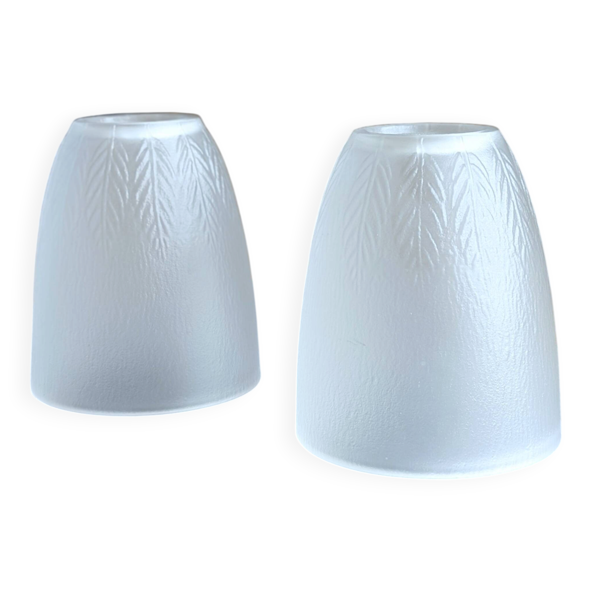 Set of 2 frosted effect tulips with leaves (L-0210-3)