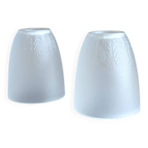 Set of 2 frosted effect tulips with leaves (L-0210-3)