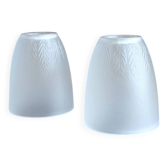 Set of 2 frosted effect tulips with leaves (L-0210-3)